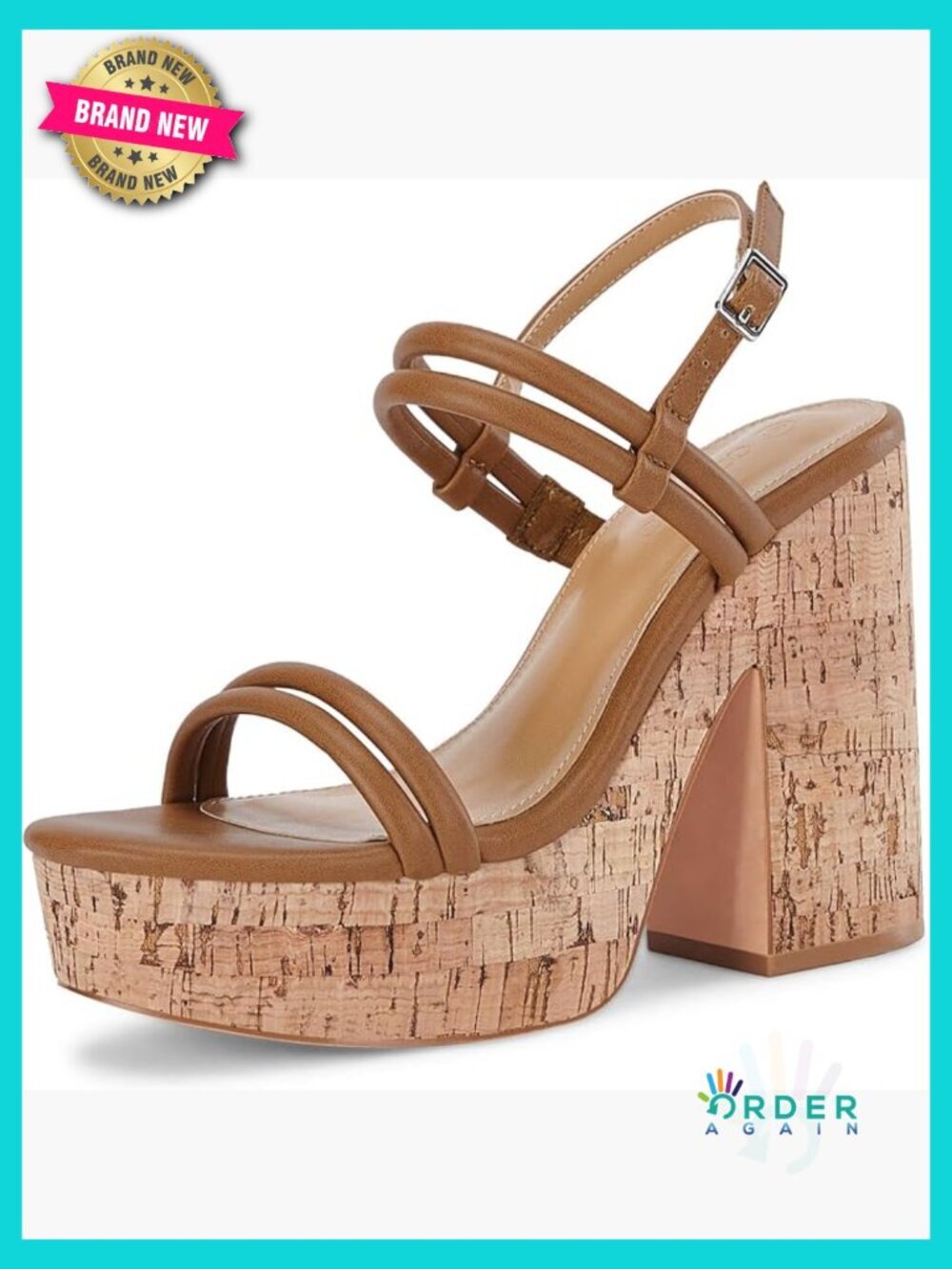 Cork Wedge Sandals High Heel Platform Slingback Ankle Strap Buckle Summer